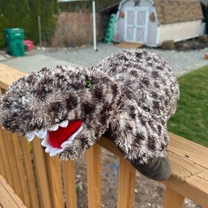 Pillow Pets Dinosaur Big 18" Wide Plush Brown / Black Spots-Mouth Open